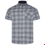 Kam S/S Textured Check Shirt - navy